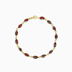 Einfaches Armband mit Granat im Marquiseschliff