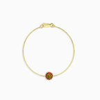Harmony-Armband in Gelbgold mit Moldavit und Granat
