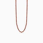 Radiant cut garnet necklace in yellow gold