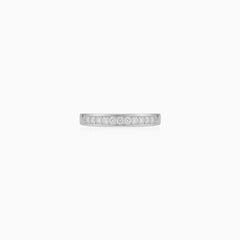 Sterling Silver Pinpoint Set Cubic Zirconia Ring