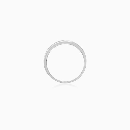 Sterling Silver Pinpoint Set Cubic Zirconia Ring