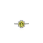 Silberner Halo-Ring mit Citrin