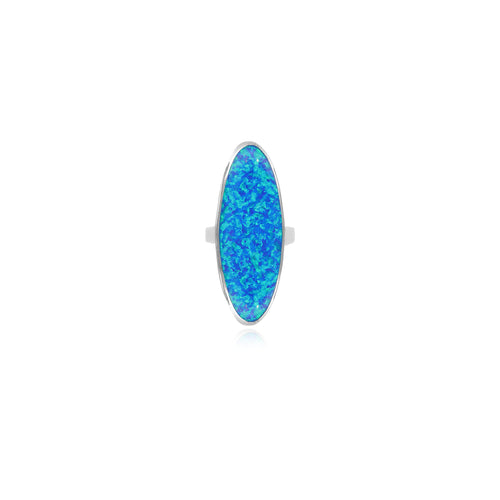 Langer Ring mit blauem Opal
