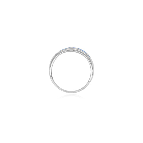 Ring aus Sterlingsilber mit blauem Opal in Dreieck-Design