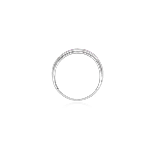 Ring aus Sterlingsilber mit rosa Opal-Dreieck-Design