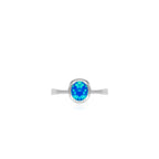 Sterling silver ring with blue opal