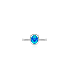 Sterling silver ring with blue opal