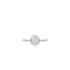 Sterling silver ring with white opal