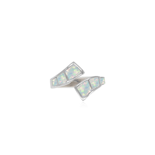 Sterlingsilberring mit quadratischem Opal