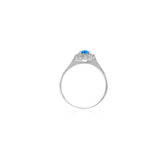 Anillo de ópalo azul real