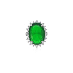 Halo-Sterlingsilber-Ring mit ovalem Smaragd