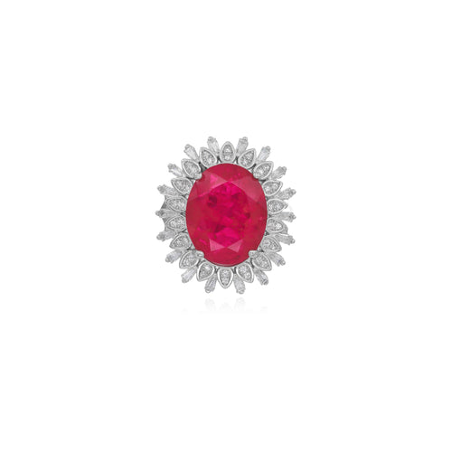 Royal Sterling Silberring mit ovalem Rubin