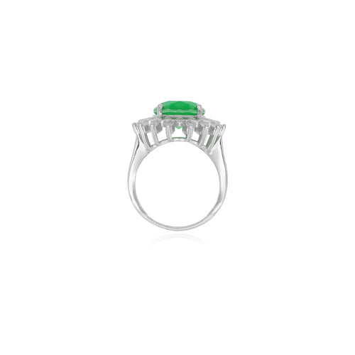 Royal Sterling Silberring mit ovalem Smaragd