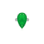 Sterling silver ring with pear emerald