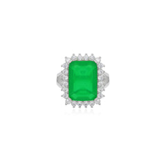 Smaragdschliff Smaragd auf Sterling-Silber-Ring