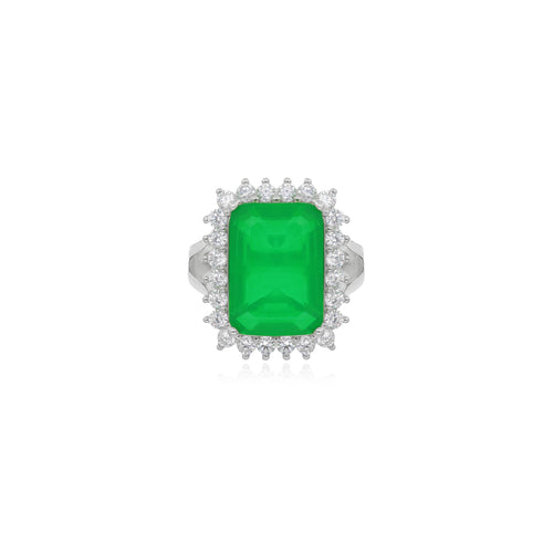 Smaragdschliff Smaragd auf Sterling-Silber-Ring