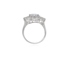 Bague en argent élégante avec design halo