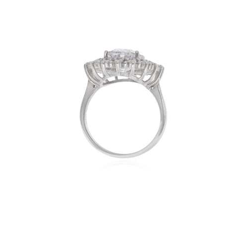 Bague en argent élégante avec design halo