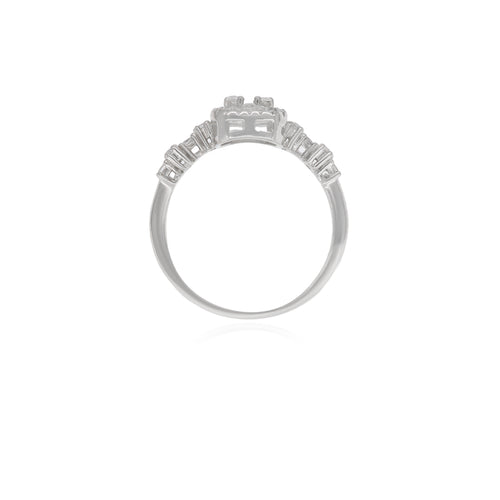 Elegant halo sterling silver ring for women