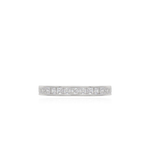 Sterlingsilber-Eternity-Band mit Princess-Cut-Zirkonia