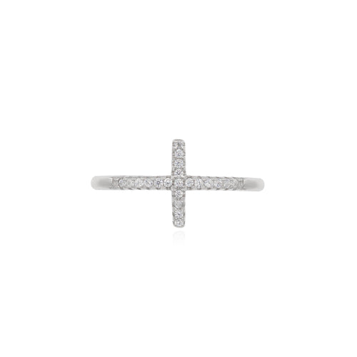 Eleganter Kreuz-Design-Sterlingsilber-Ring