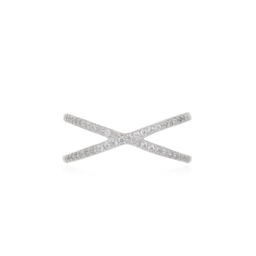 Schicker X-Design Damenring aus Silber