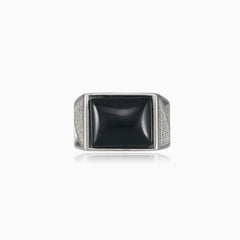 Silver princess enamel luster men ring