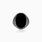 Oval onyx solitaire men ring