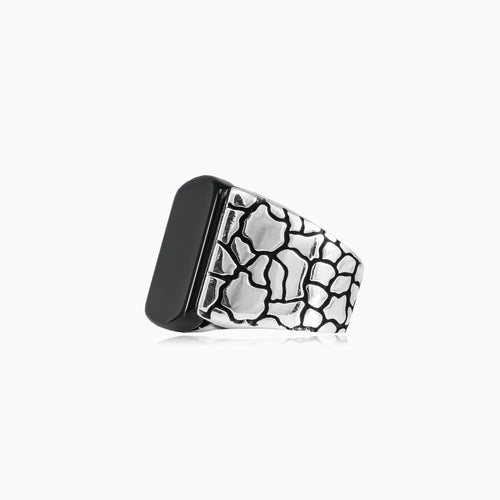 Radiant onyx solitaire men ring