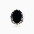 Oval onyx crafted men ring