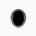 Handmade oval onyx men ring