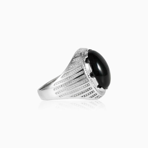Oval bezel onyx men ring