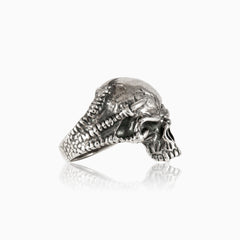 Silver skull valor men ring