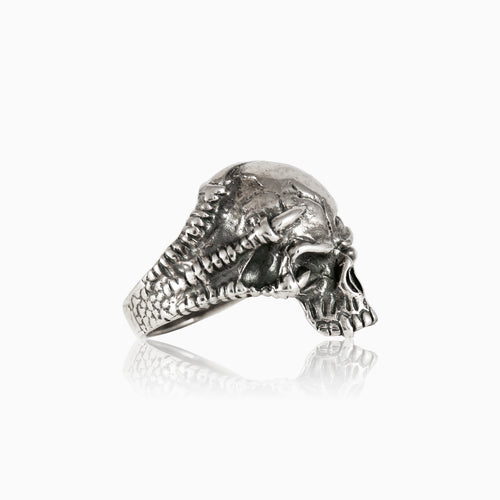 Silver skull valor men ring