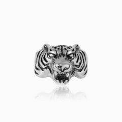 Silver tiger force men ring