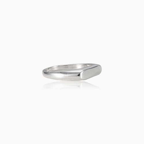 Simple silver men ring