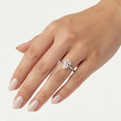 Sterling Silver Pear Solitaire Ring