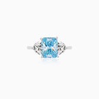 Sterling Silver Blue Topaz Three Stone Ring