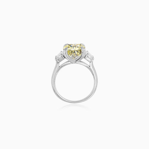 Sterling Silver Oval Yellow Cubic Zirconia Ring