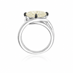 Sterling Silver Light Yellow Oval Cut Ring
