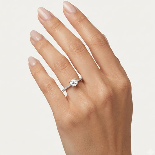 Sterling Silver Luminous Pavé Ring
