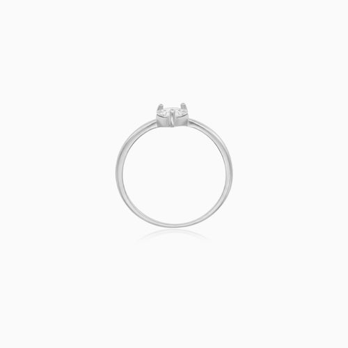 Sterling Silver Pear Cut Solitaire Ring