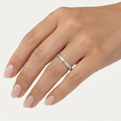 Sterling Silver Pavé Half Eternity Ring