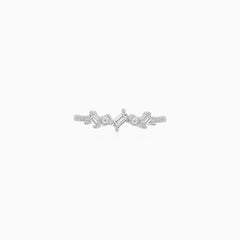 Sterling Silver Geometric Cubic Zirconia Ring