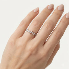 Sterling Silver Geometric Cubic Zirconia Ring