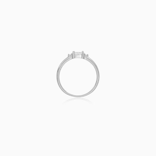 Sterling Silver Oval Solitaire Ring