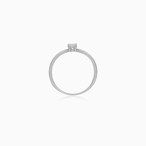 Sterling Silver Solitaire Luster Ring