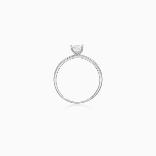 Sterling Silver Oval Solitaire Ring
