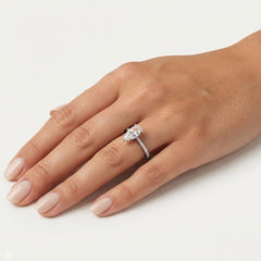Sterling Silver Pear Cut Pavé Ring