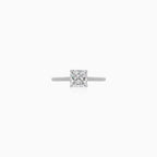 Sterling Silver Princess Cut Pavé Ring